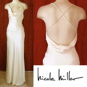 Nicole Miller wedding or prom silk charmeuse dress